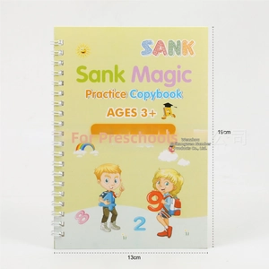 Dettaglio del quaderno magico Sank per bambini con rilegatura a spirale bianca