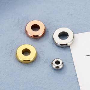 18K gold and silver stainless steel spacer beads for DIY jewelry making in various sizes