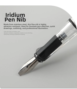 Detailed close-up of a stainless steel gothic calligraphy nib for artistic drawing