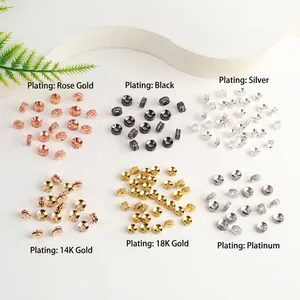 18k gold plated spacer beads with micro-set zircon in six metallic colors for DIY jewelry