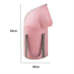 Pink foldable tall foot soak bag with knee protection and 66cm height for relaxation