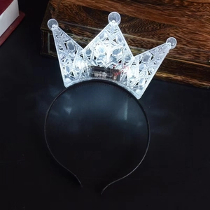 LED flashing crown headband with glowing lights and hollow crown design for parties