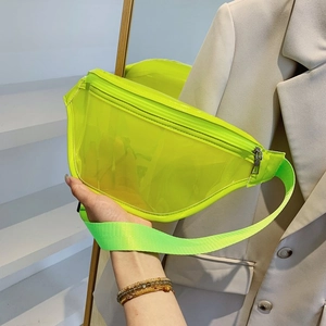 Clear PVC Transparent Waist Bag Chest Pack Women Fashion Streetwear Waterproof Jelly Crossbody Adjustable Strap