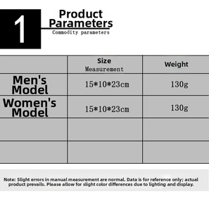 Size chart showing harvest faceless gnome dimensions 15x10x23cm and 130g weight details