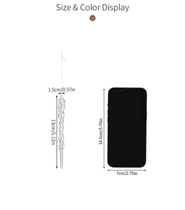 Detailed size comparison of pink acrylic Christmas icicle pendant next to a mobile phone