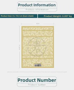 Detail of 5D lace nail art sticker TS-071 with floral patterns on 8x10.3cm sheet