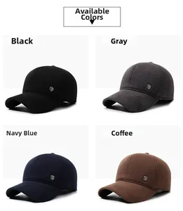 Winter-Baseballkappe für Herren in Schwarz, Grau, Marineblau und Braun