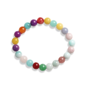 Bracelet en perles de pierre naturelle 8mm avec gemmes rondes colorées pour hommes et femmes