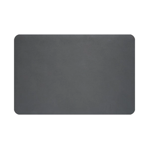 Absorbent dark grey kitchen countertop drying mat with rounded corners on white background