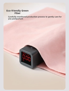 Detail showing fluorescence-free test result on soft pink maternity headband fabric