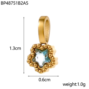 Star-shaped zircon pendant 1.3cm x 0.6cm dimensions with 1.0g weight details