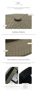Detailed macro view of khaki cotton baseball cap showing fabric texture and fine stitching