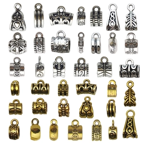 Zinc Alloy Bail Beads Pendant Connectors For DIY Jewelry Making Large Hole Bracelet Necklace Hanging Buckles Patterned