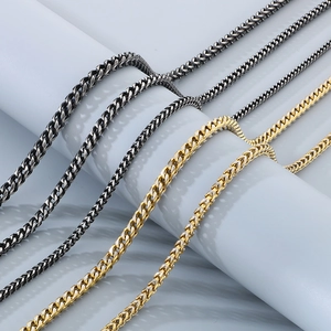 Stainless Steel Franco Chain Necklace Dragon Bone Wheat Weave Link Two Tone Retro Industrial Style Men Women