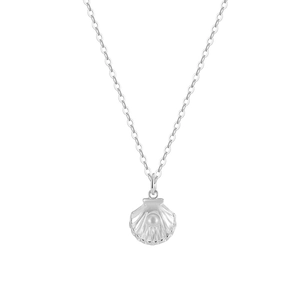 Collier en argent sterling S925 avec pendentif coquillage et perle d'eau douce naturelle