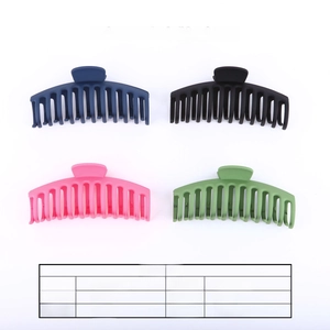 Detail of extra large 13cm matte finish shark hair claws in four different colors