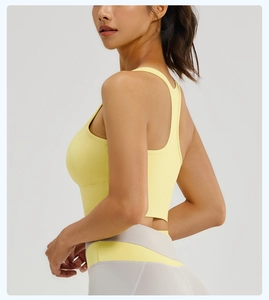 Détails du dos nageur ergonomique et des coutures du soutien-gorge de sport à impact élevé