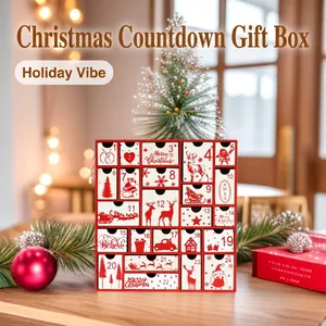 Wooden Christmas Advent Calendar With Multi Drawers Festive Countdown Holiday Decoration Box Ornament