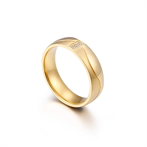 Bague En Acier Inoxydable Pour Femmes Hommes Design Vague Bicolore Or Argent Avec Zircon Bijoux Mode