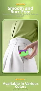 Detailed view of the purple and green 3D gravity radish knife toy sliding into a pocket