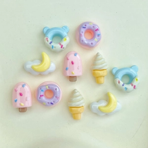 Mini Resin Charms Flatback Donut Ice Cream Popsicle Food Cabochons DIY Crafts Phone Case Hair Clip Scrapbooking Decor