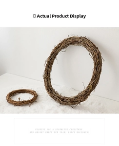 Natural grapevine wreath frames in two sizes on white surface for DIY Christmas crafts