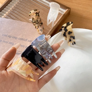 Small Acetate Hair Claw Clip Marble Pattern Iridescent Shark Hairpin Barrettes Styling Accessories For Women Girls