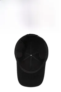 Detail view of thickened thermal lining and ear protection inside the winter baseball cap