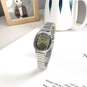 Women's Oval Quartz Watch Alloy Elastic Chain Strap Minimalist Casual Wristwatch Vintage Style Fashion Jewelry Watch For Women