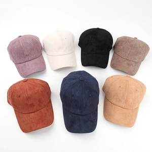 Casquettes de baseball en daim synthétique de sept couleurs avec texture douce et visière