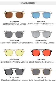 Steampunk sunglasses color collection with various metal frames and multi-colored lenses