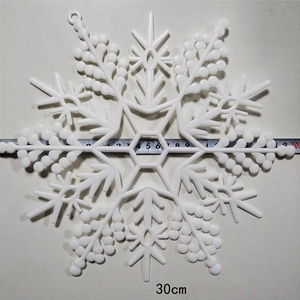 30cm white plastic snowflake ornament for Christmas decorations and festive hanging crafts