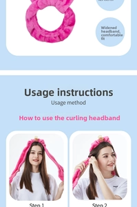 Step-by-step usage of the wide fuchsia velvet heatless hair curler for soft waves
