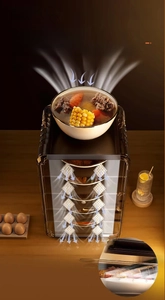 Detail showing air convection design on a multi-layer transparent food cover storage
