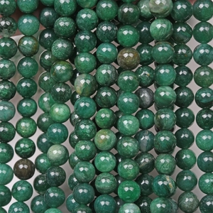 Polished natural green fuchsite round beads for DIY jewelry making and bracelets
