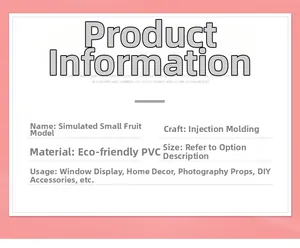 Detailed specifications of PVC fruit models for DIY decoration and photography props