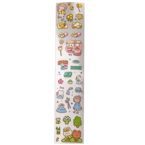 Kawaii girls and animals sticker sheet for DIY planners and journal decoration