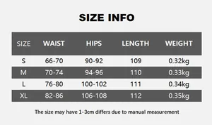 Detailed size chart for high waist faux leather trousers with waist and hip measurements