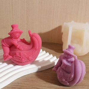 Moule en silicone clown citrouille 3D pour bougies parfumées et ornements de plâtre DIY
