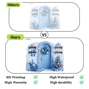 Detail view of HD printing quality and waterproof durability for Christmas wall decals