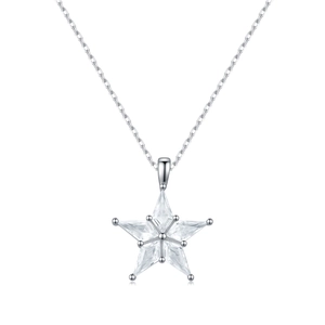 Elegante collana stella fortunata in argento 925 con scintillanti zirconi cubici