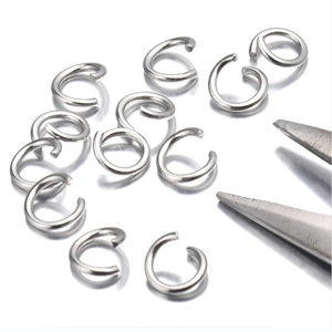 Polished silver stainless steel open jump rings for DIY jewelry making accessories