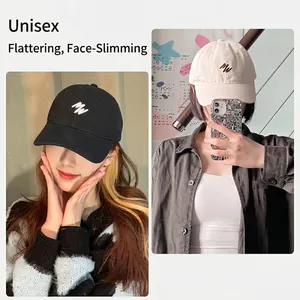 Retro soft top baseball cap with MW letter embroidery for men and women
