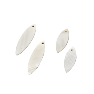 Natural white shell marquise leaf pendants with top holes for DIY jewelry making