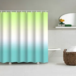 Tenda Da Doccia Gradiente Moderna Tessuto Poliestere Impermeabile Arredamento Bagno Con Ganci Stile Minimalista