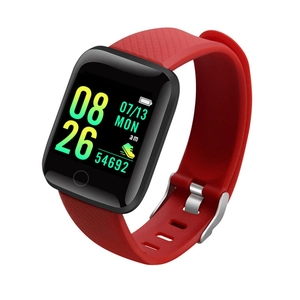 Fitness tracker 116 Plus con cinturino in silicone rosso e schermo a colori OLED