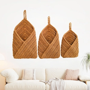Lot de 3 paniers à fruits suspendus en forme de goutte au style bohème chaleureux