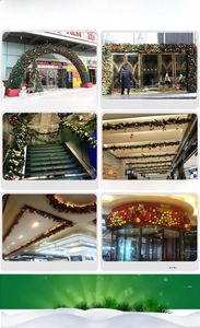 Diverses scènes de guirlandes et décorations de Noël pour centres commerciaux