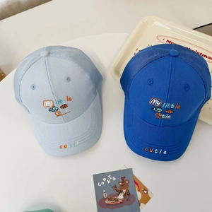 Breathable mesh kids baseball hats with whale embroidery and My Little Cutie text