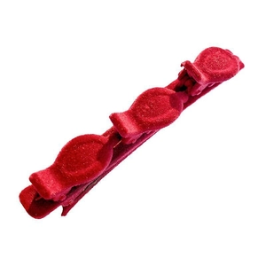 Red velvet braided hair clip with three mini clips for autumn and winter styling